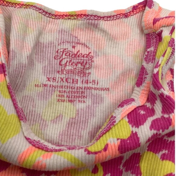 Lot Of 3 Girls Size XS 4-5 Tank Tops Green Purple Pink Butterfly & Leopard Print - Picture 10 of 12